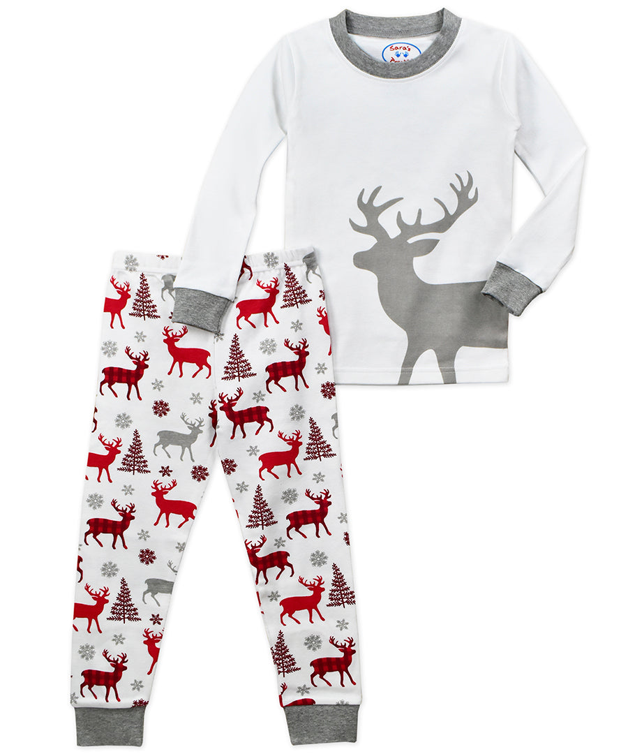 Long John Pj - Plaid Deer