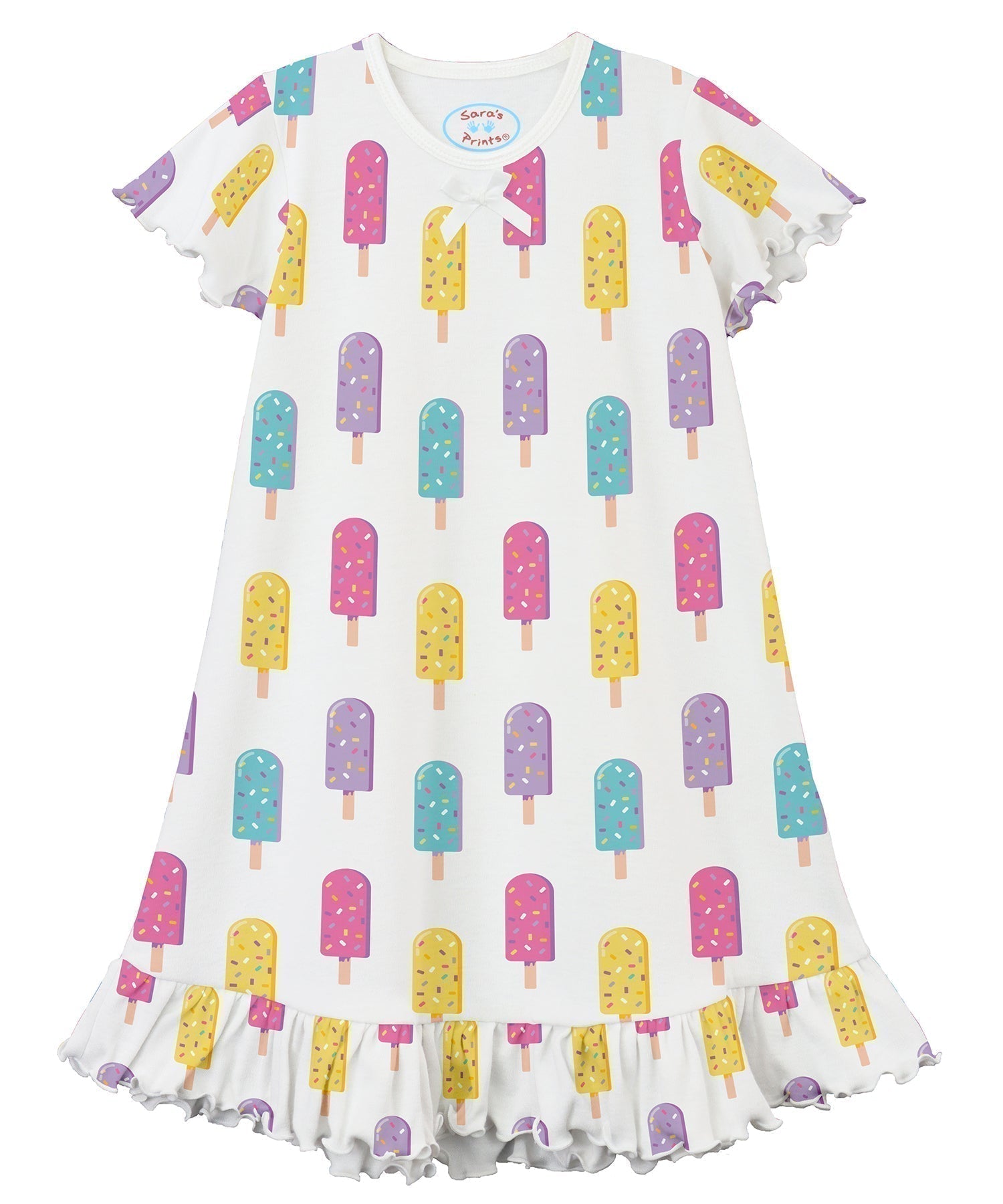 Sara's Prints Girls Short Sleeve Nightie - Popsicle
