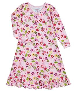 Whirl-and-Twirl Long-Sleeve Nightgown - Flower 'N Berry