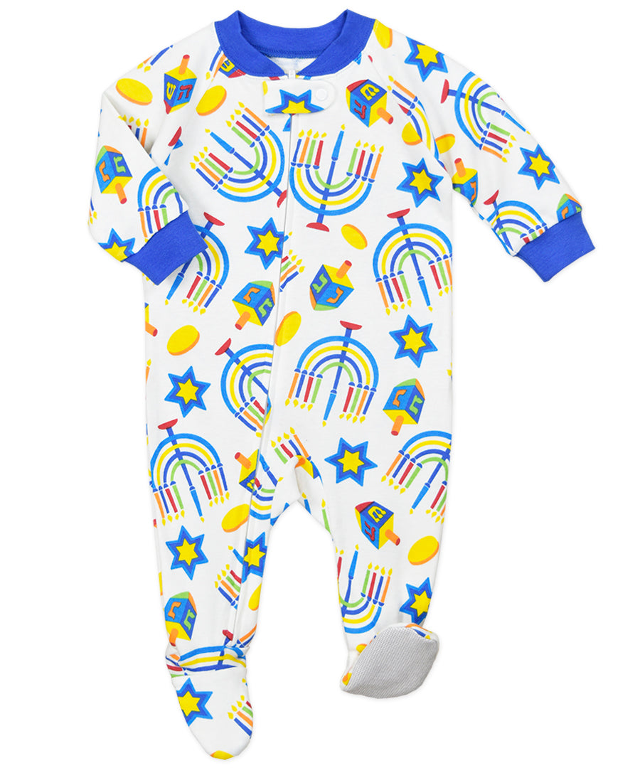 Footed Pajamas - Hanukkah all over