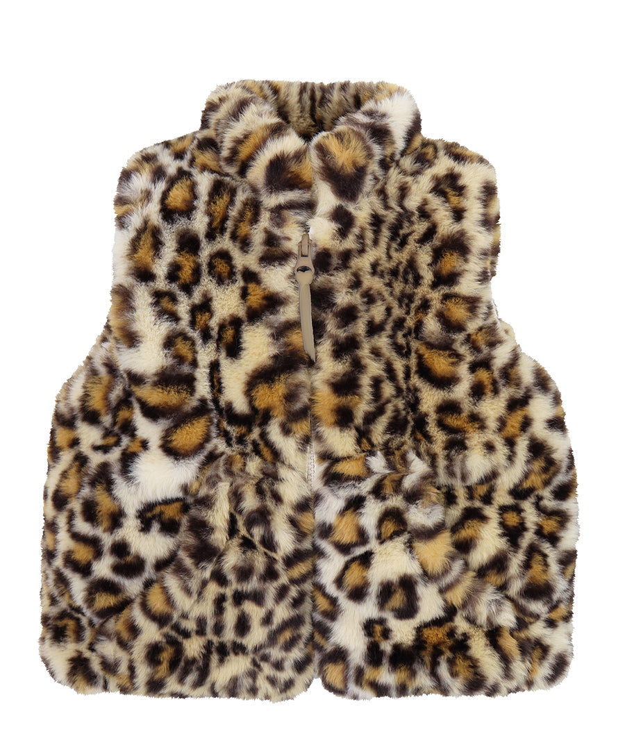 Zip Front Vest - Leopard