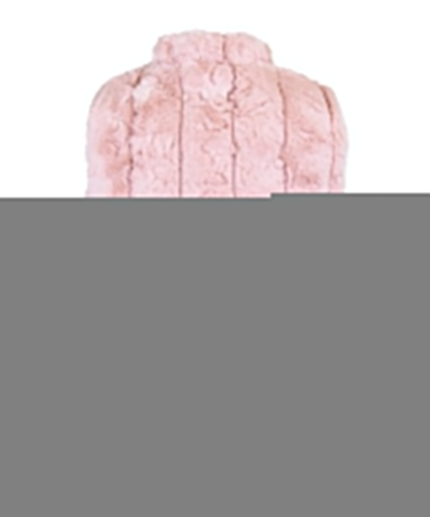 Peplum Zip Front Faux Fur Pom Pom Vest - Pink Ripple Stripe