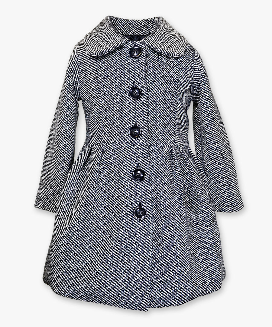 Blk/wht coat - Faux wool tweed