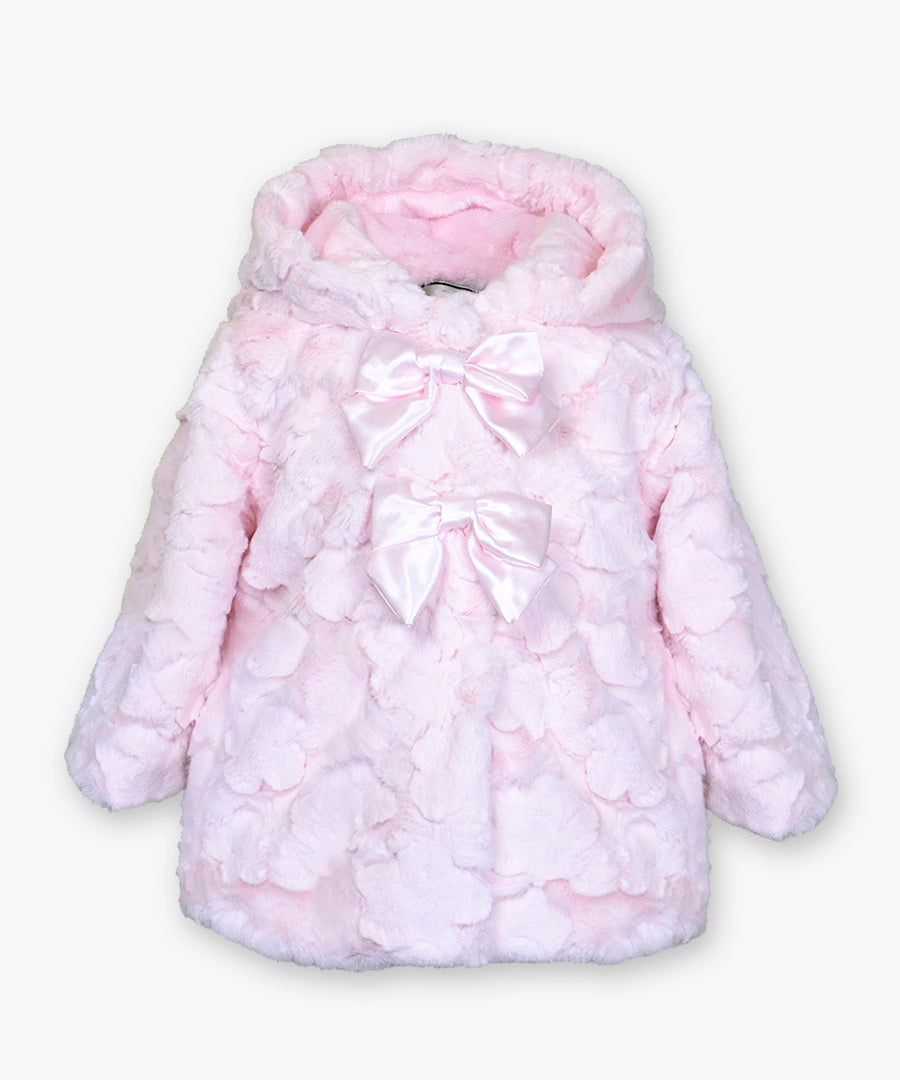 Double bow hooded coat - Cloud blossom
