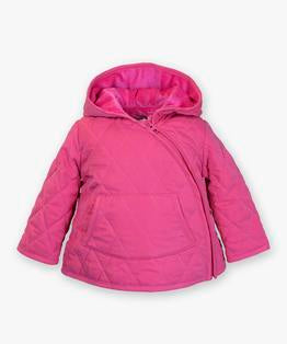 Hooded asymmetrical jacket - Pink