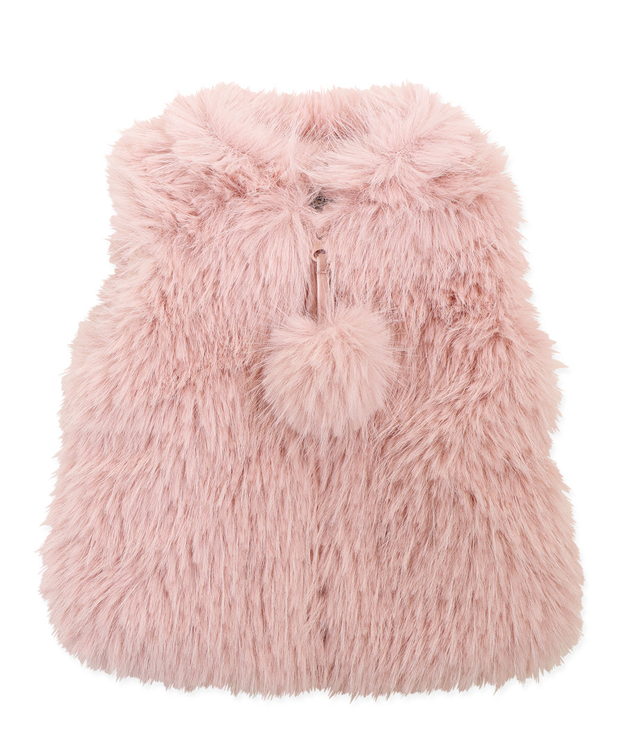Zip Up Vest - Berry Rain Shag