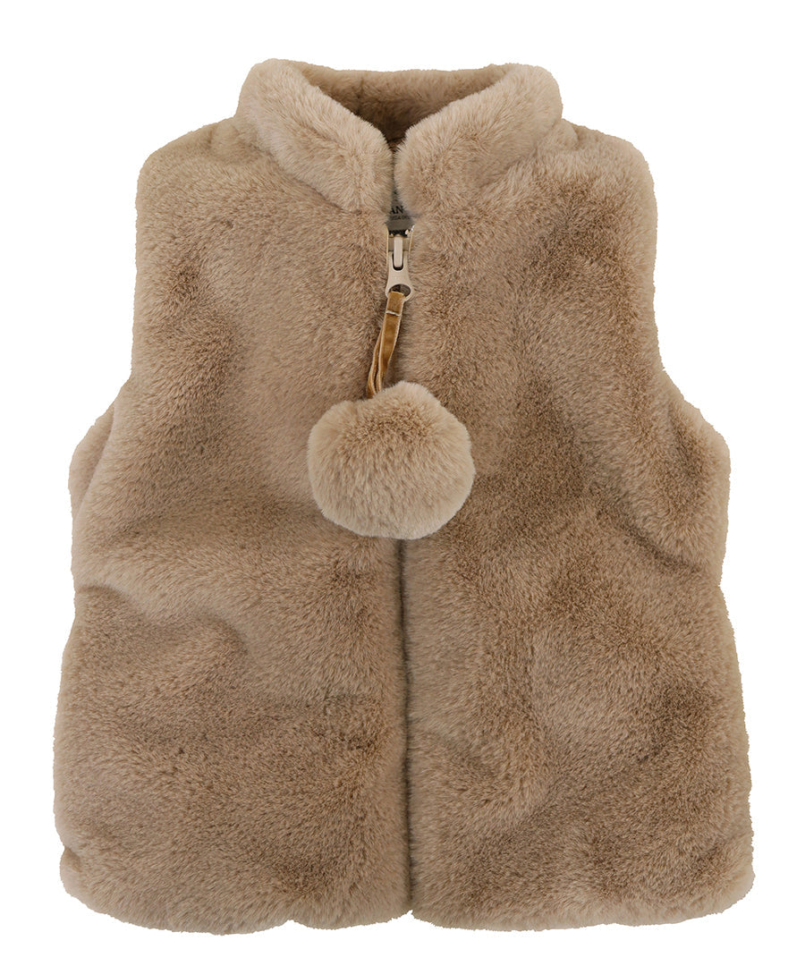 Zip Up Vest - Mocha puff