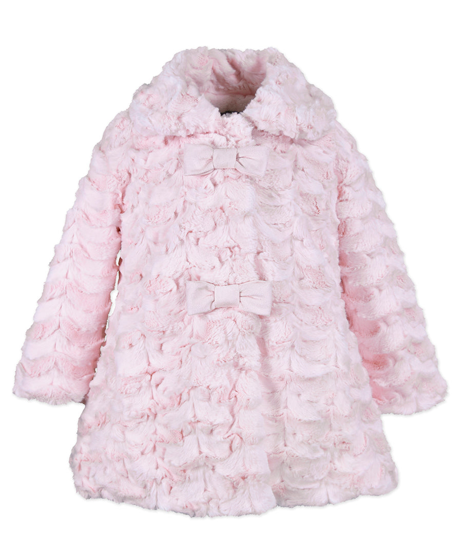 2 Bow A-Line Coat - Scallop pink