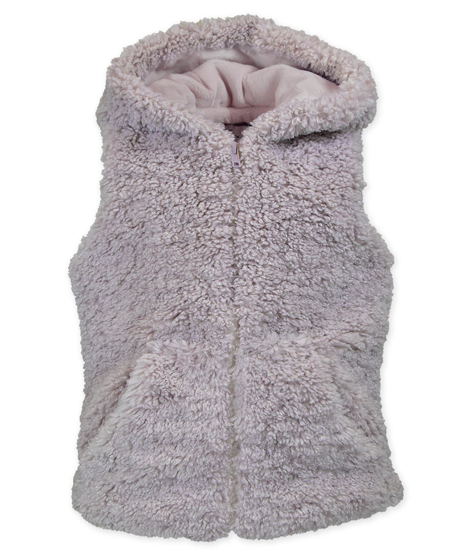 Zip hooded vest - Pink Lamb