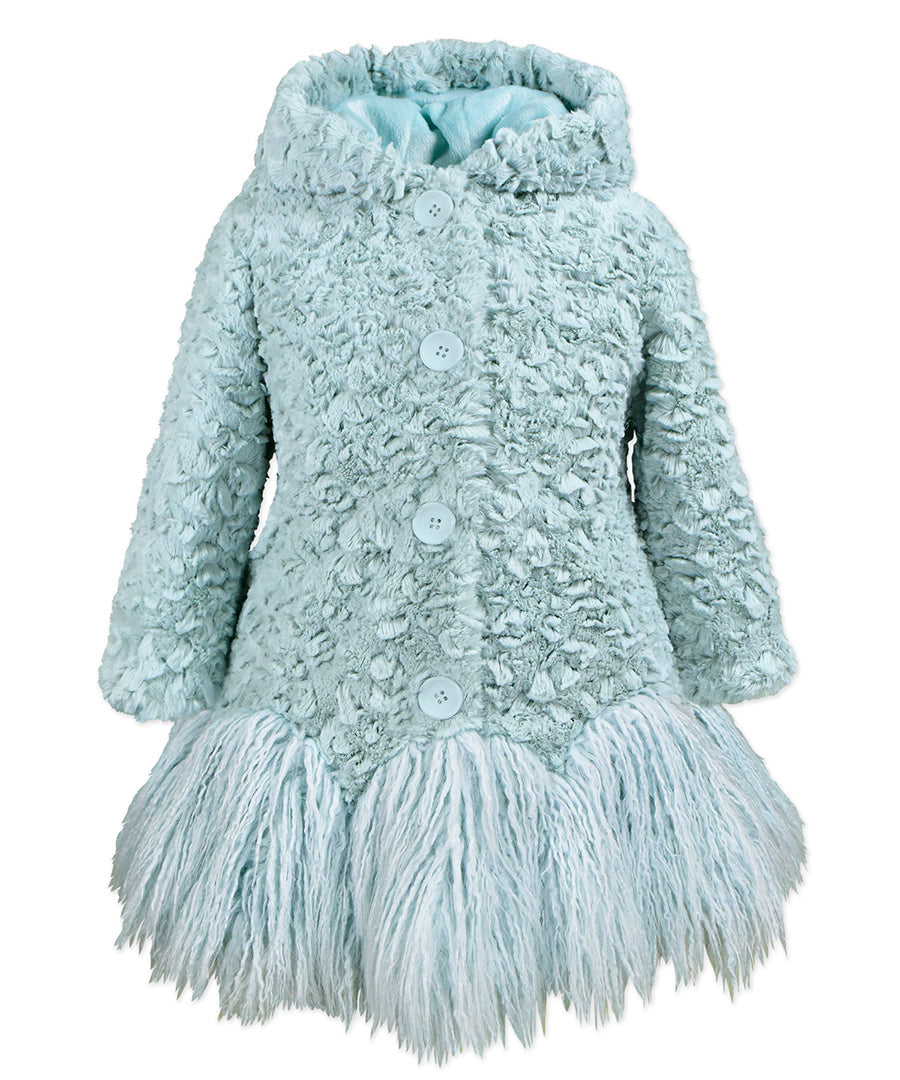 Shaggy skirt coat - Glacier Mist Wave