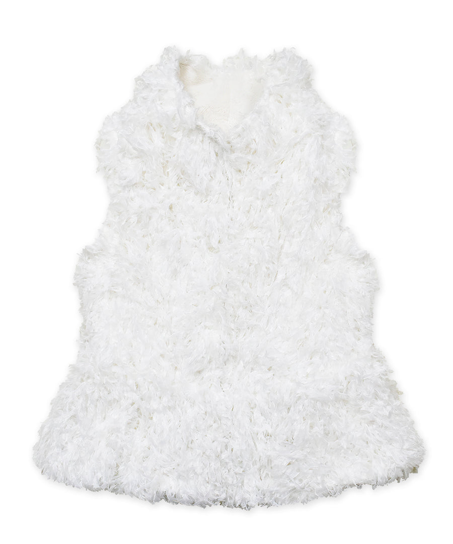 Peplum vest - Snow Faux Feather