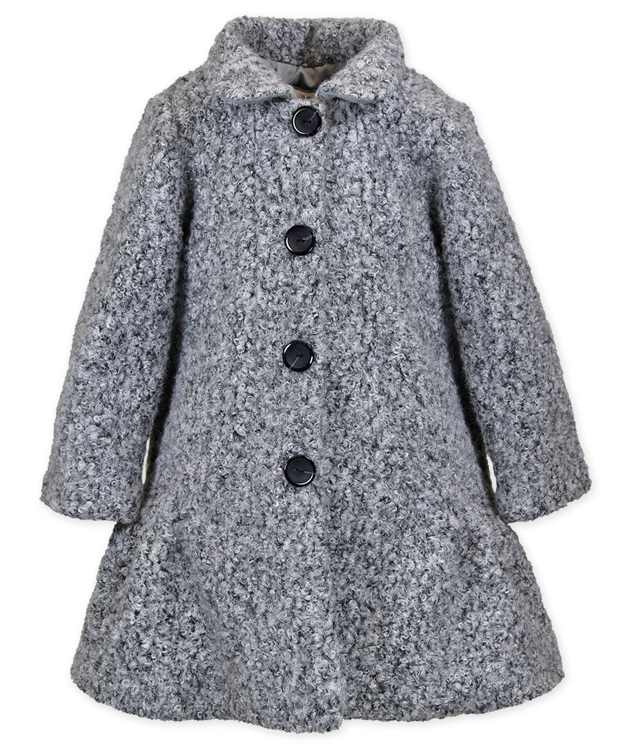 Princess seam coat - Grey Curly Berber
