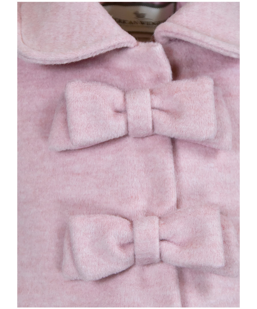 2 Bow Car Coat - Heather Pink
