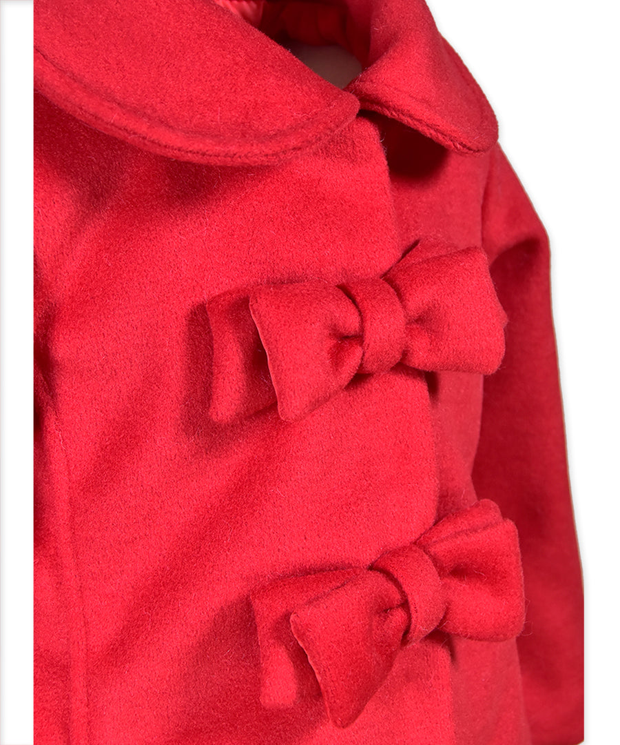2 Bow Car Coat - Red