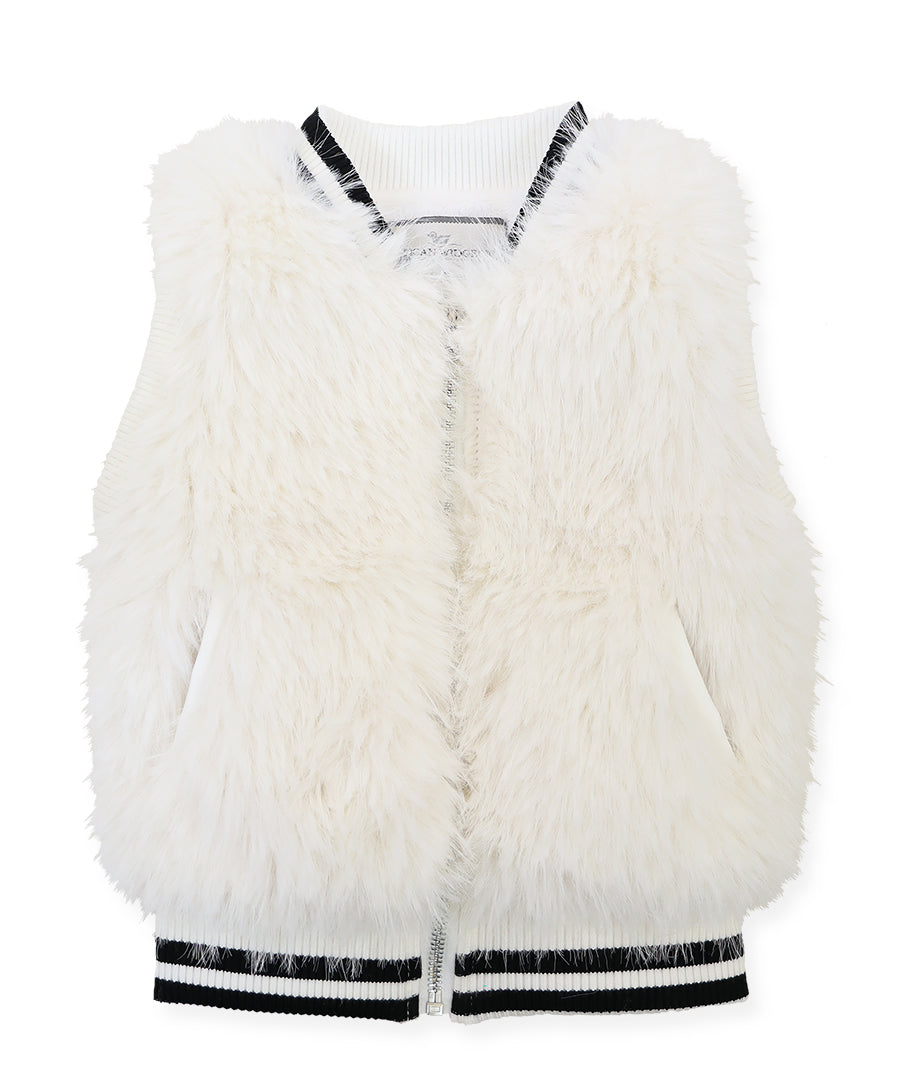 Varsity Vest - Snow rain shag