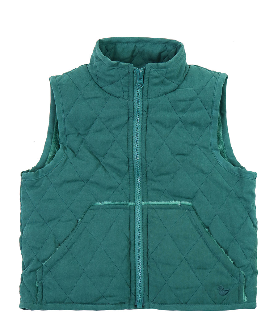Barn Quilted Nylon Vest - Hunter Green