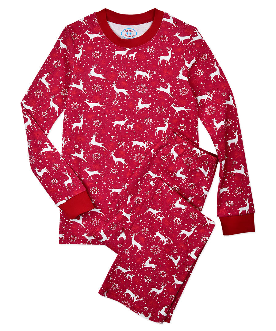 Adult Pj's - Holiday Red Deer