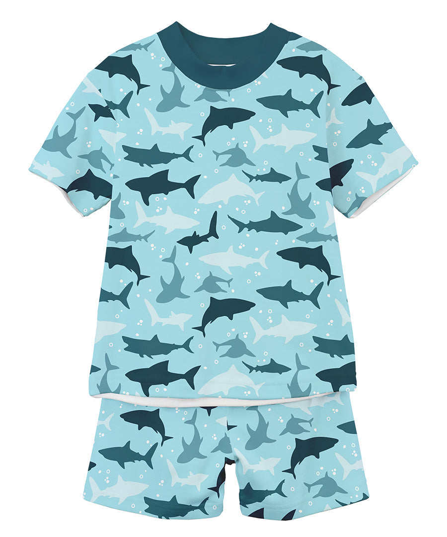 Sara's Prints Unisex Short Pajama Set - King of the sea