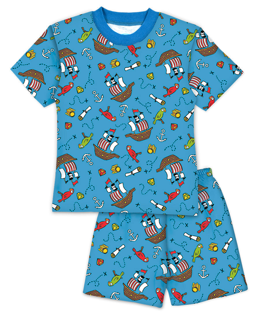 Sara's Prints Unisex Short Pajama Set - Pirate Adventure