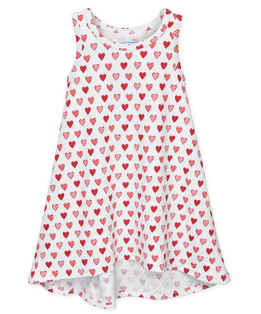 Sleeveless Hi-Lo Gown - Gingham hearts