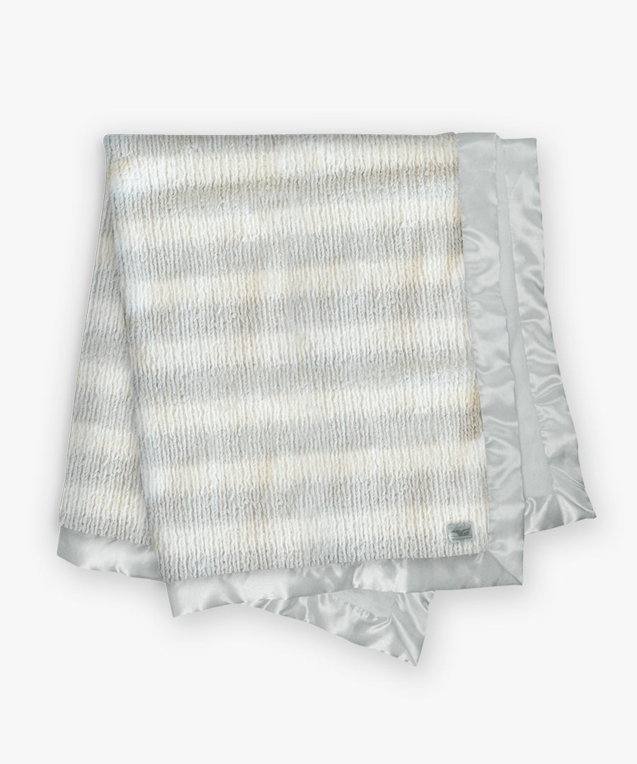 Baby blanket 30x36 - Sweater knit stripe grey