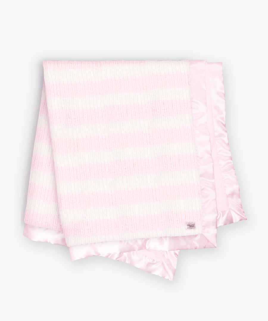 Baby blanket 30x36 - Sweater knit stripe pink