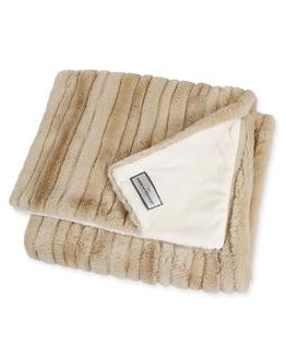 Plush Blanket 28" x 39" - Gold mink stripe