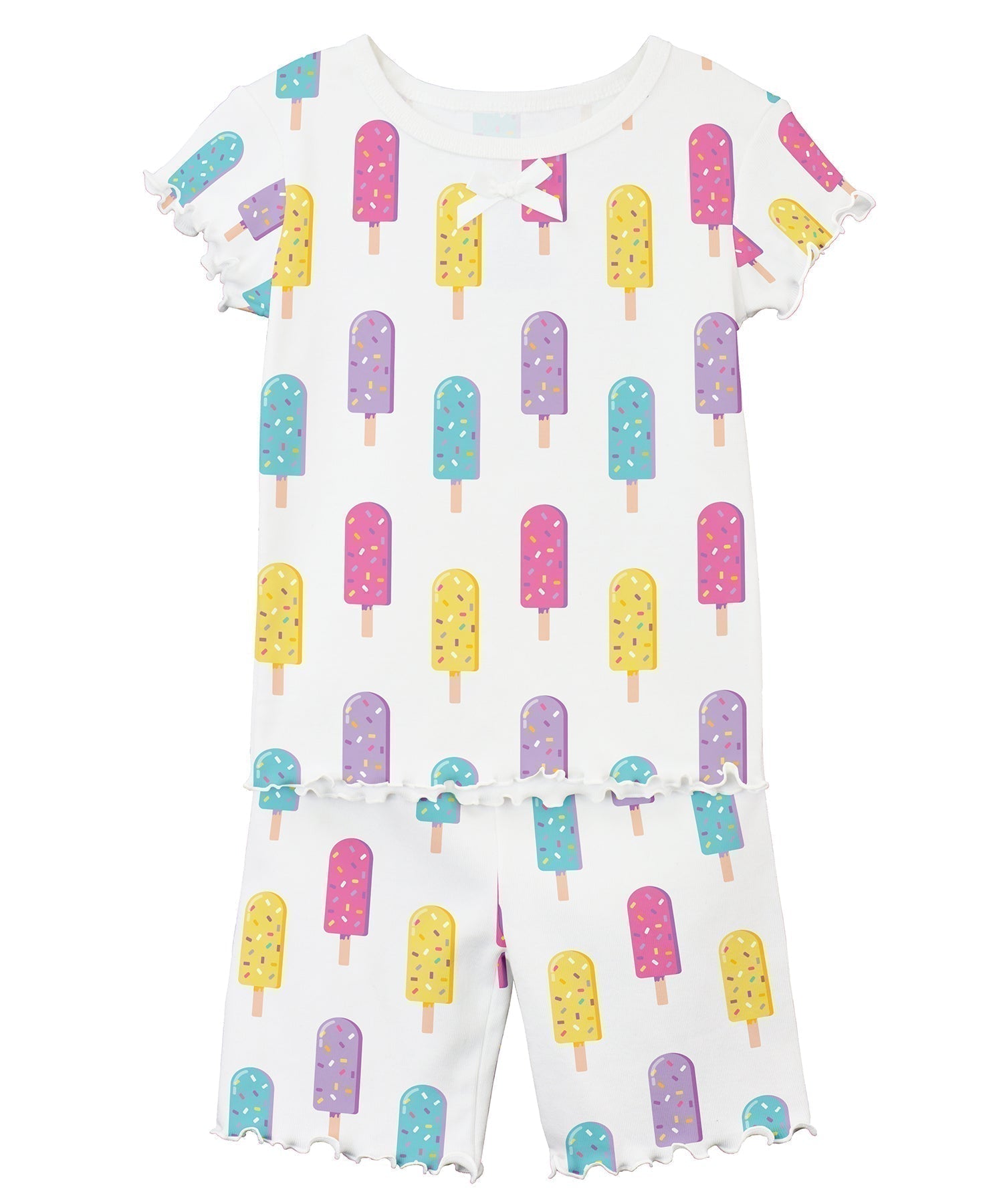 Sara's Prints Girls Fitted Short Pajama Set - Popsicle