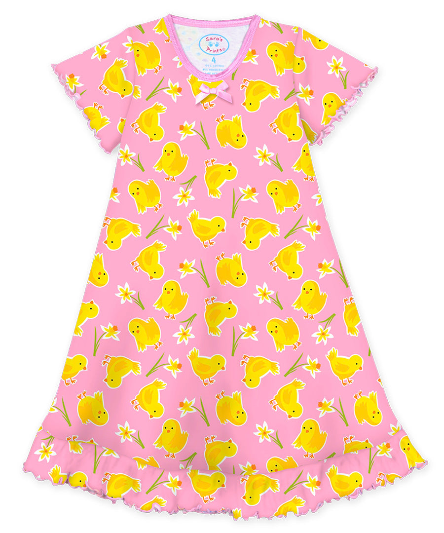Sara's Prints Girls Short Sleeve Nightie - Hip Chick