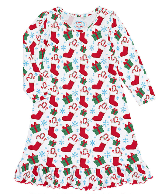 Long Sleeve Nightgown - Xmas stockings