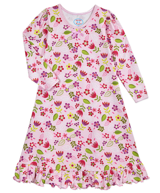 Whirl-and-Twirl Long-Sleeve Nightgown - Flower 'N Berry