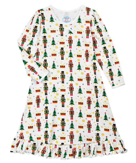 Whirl-and-Twirl Long-Sleeve Nightgown - Nutcracker Soldier