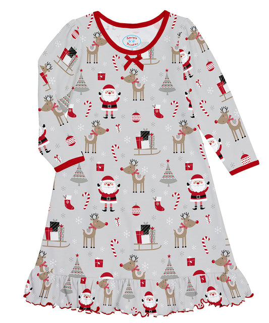 Whirl-and-Twirl Long-Sleeve Nightgown - Xmas Icon