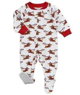 Footed Pajamas - Hot Dog Holiday