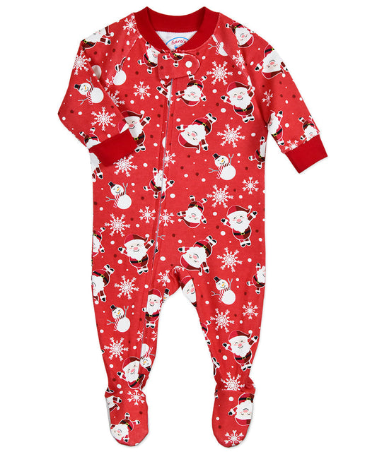 Footed Pajamas - Hopping Santa