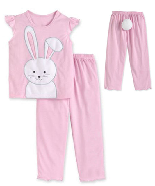 S/s shirt/pant pj - Pink easter bunny