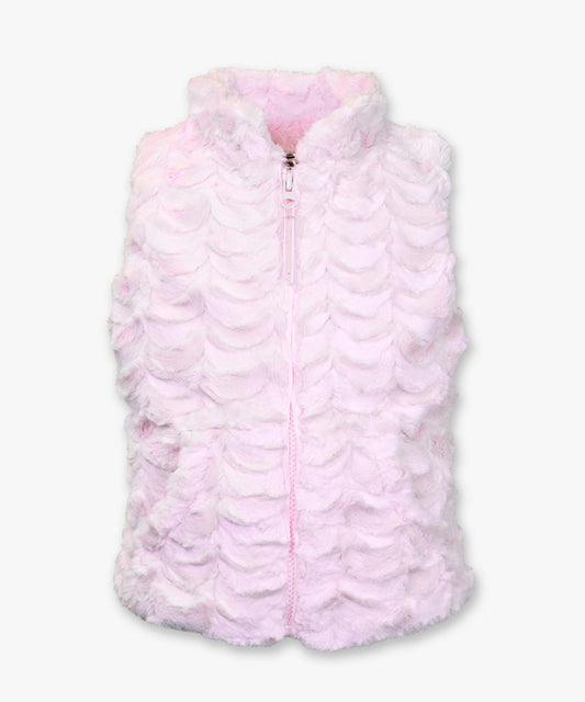 Zip Front Vest - Scallop pink