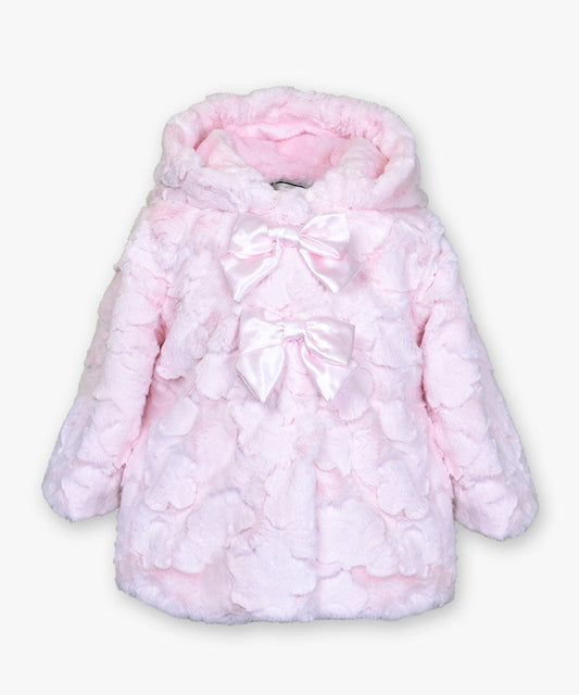 Double bow hooded coat - Cloud blossom