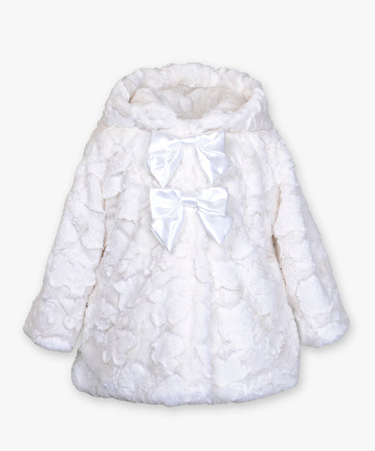 Double bow hooded coat - Cloud snow