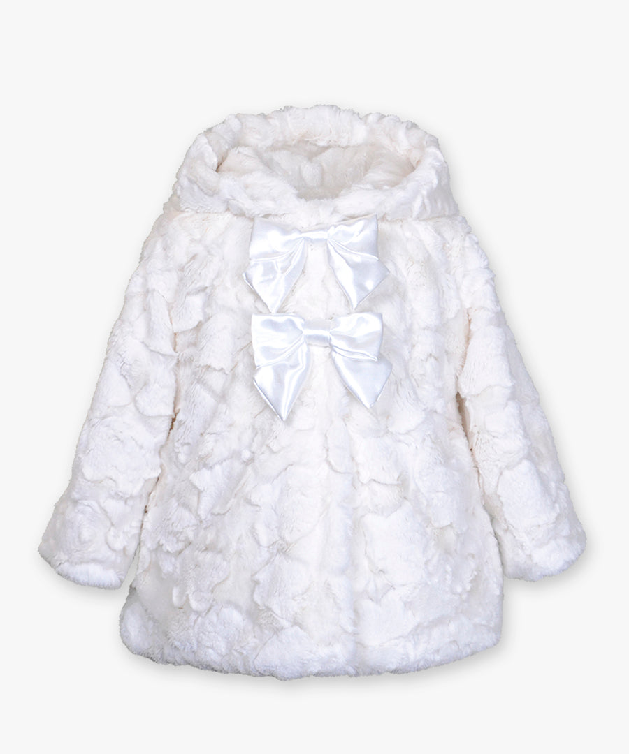 Double bow hooded coat - Cloud snow