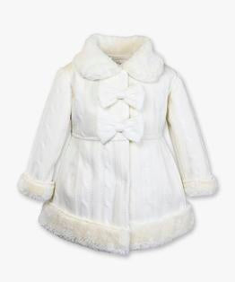 Bow front sweater coat - Cable knit vanilla