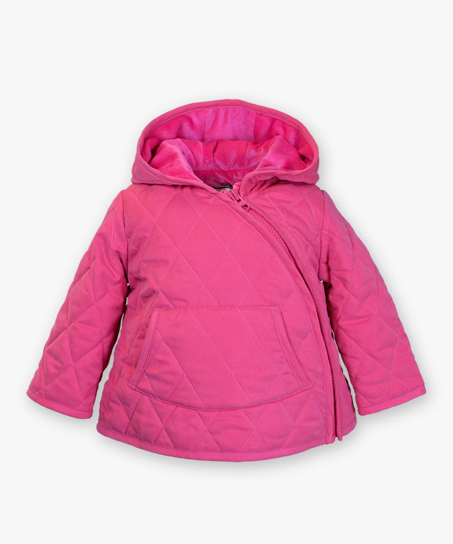 Hooded asymmetrical jacket - Pink
