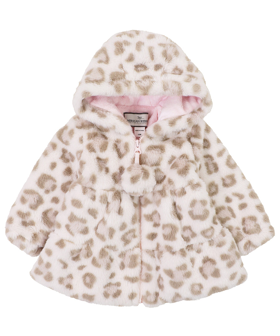 Hooded Swing Coat - Strawberry leopard