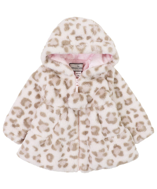 Hooded Swing Coat - Strawberry leopard
