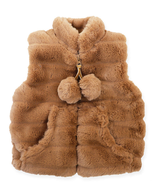 Zip Front Vest - Chocolate eclair