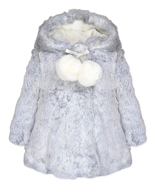 Hooded a-line coat - Glacier mist