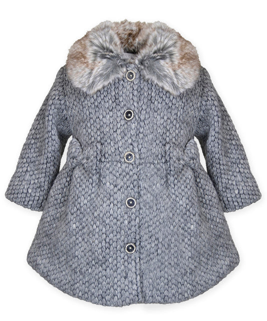 Fur Collar Coat - Grey sweater