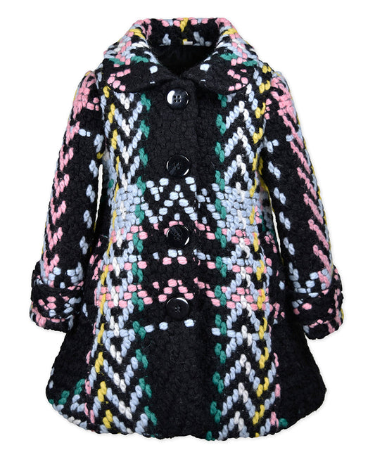 Button-Up Car Coat - Multi-color plaid