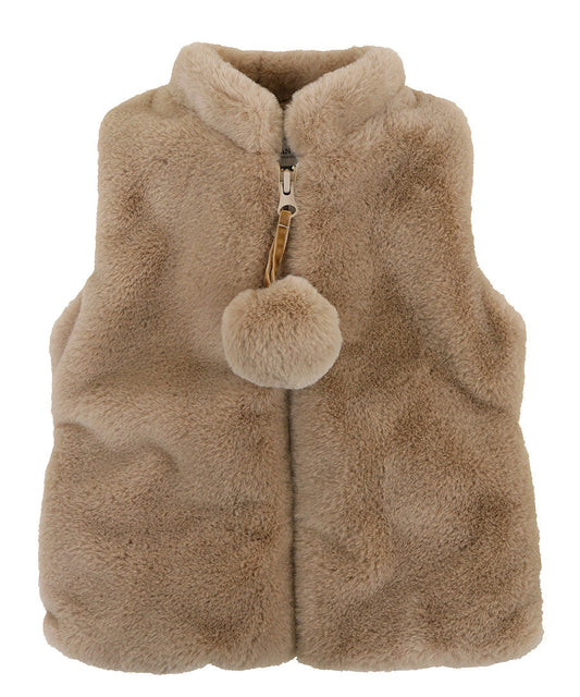 Zip Up Vest - Mocha puff