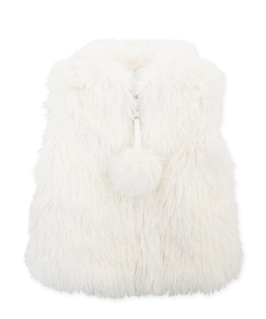 Zip Up Vest - Snow rain shag
